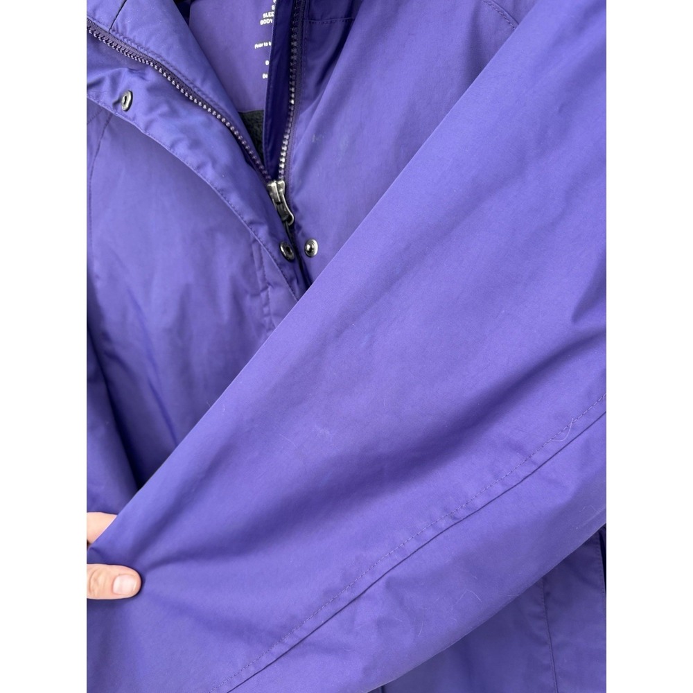 LL Bean Winter Warmer Coat Purple Womens Fleece Lined Hooded Jacket Gorpcore L - Picture 9 of 14